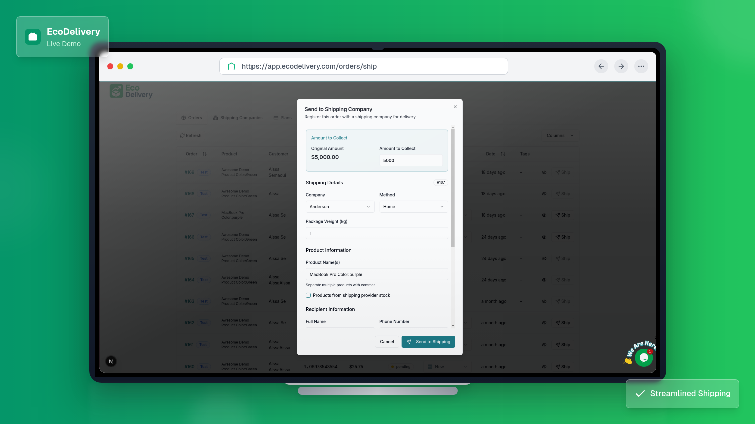 EcoDelivery Dashboard